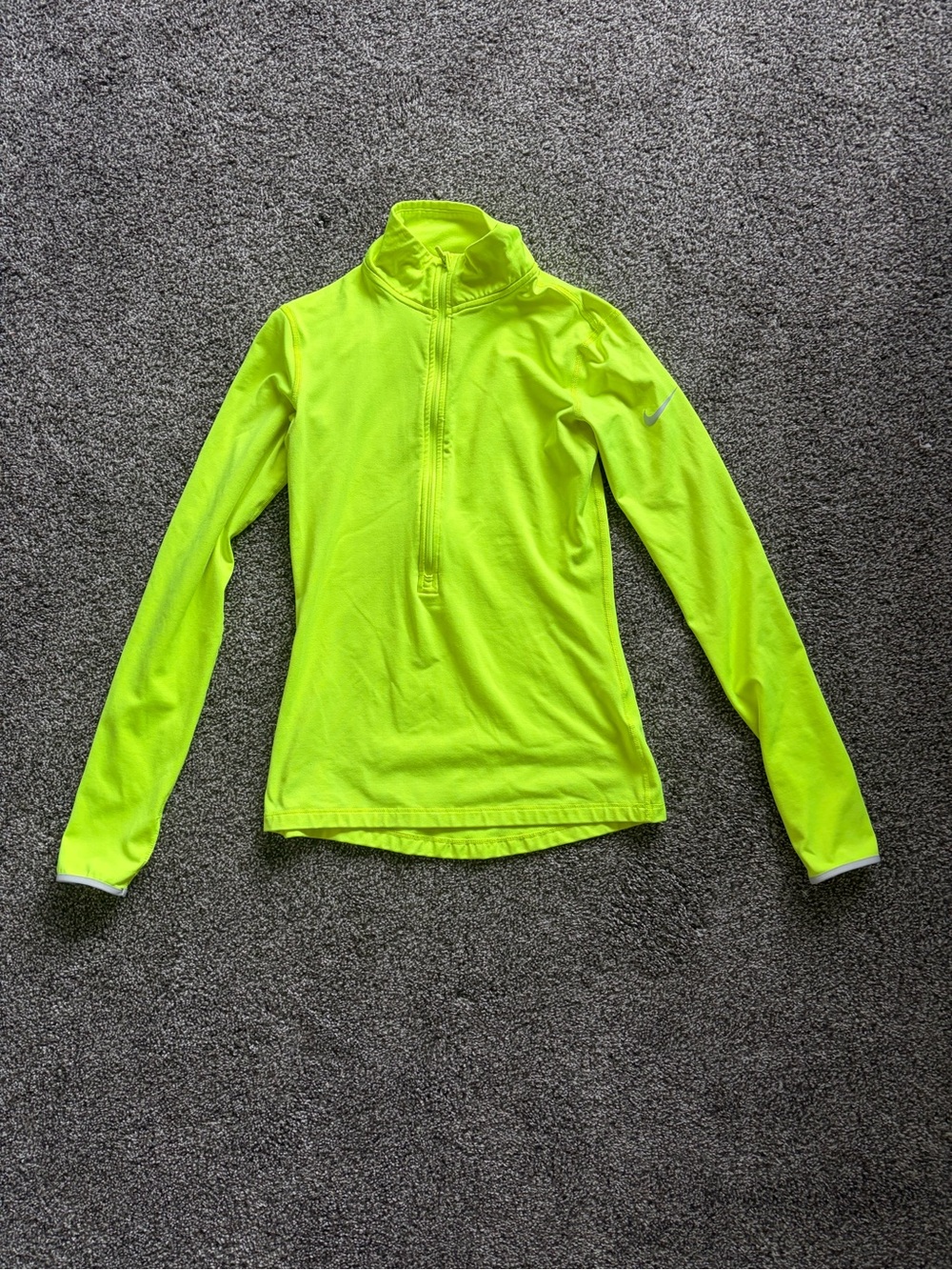 Nike Women's Neon Yellow Long-Sleeve Zip-up